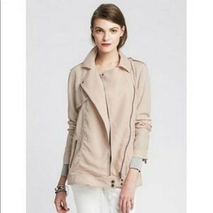 Banana Republic blush pink asymmetrical moto jacket